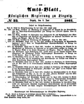 Amts-Blatt der Preußischen Regierung zu Liegnitz Samstag 8. Juni 1861