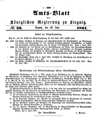 Amts-Blatt der Preußischen Regierung zu Liegnitz Samstag 29. Juni 1861