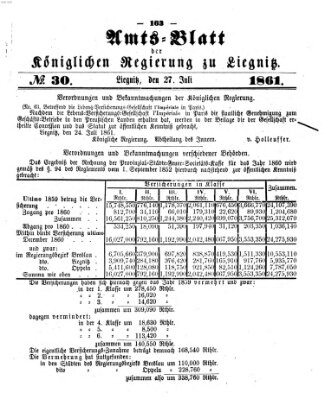 Amts-Blatt der Preußischen Regierung zu Liegnitz Samstag 27. Juli 1861