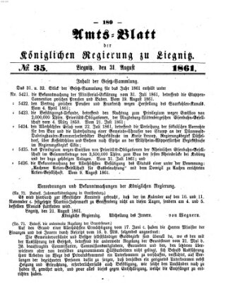 Amts-Blatt der Preußischen Regierung zu Liegnitz Samstag 31. August 1861