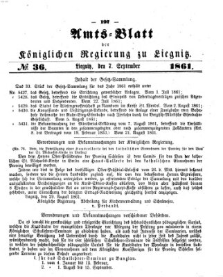 Amts-Blatt der Preußischen Regierung zu Liegnitz Samstag 7. September 1861