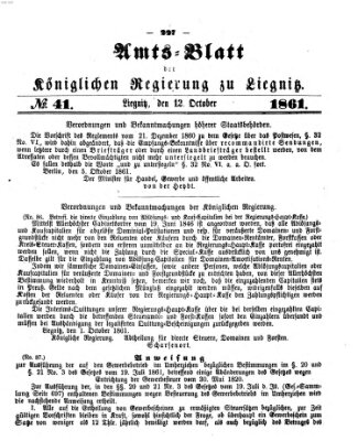 Amts-Blatt der Preußischen Regierung zu Liegnitz Samstag 12. Oktober 1861