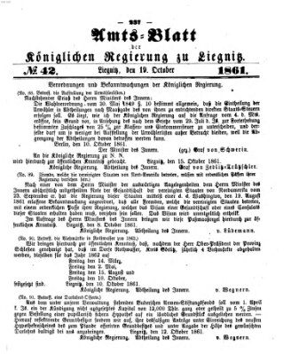 Amts-Blatt der Preußischen Regierung zu Liegnitz Samstag 19. Oktober 1861