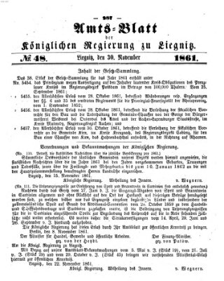 Amts-Blatt der Preußischen Regierung zu Liegnitz Samstag 30. November 1861