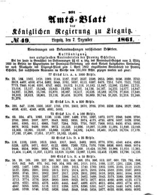 Amts-Blatt der Preußischen Regierung zu Liegnitz Samstag 7. Dezember 1861