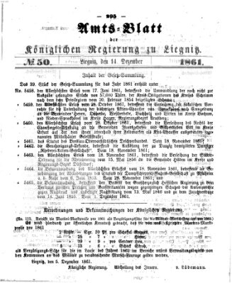 Amts-Blatt der Preußischen Regierung zu Liegnitz Samstag 14. Dezember 1861