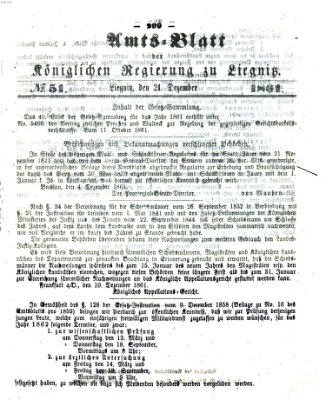 Amts-Blatt der Preußischen Regierung zu Liegnitz Samstag 21. Dezember 1861