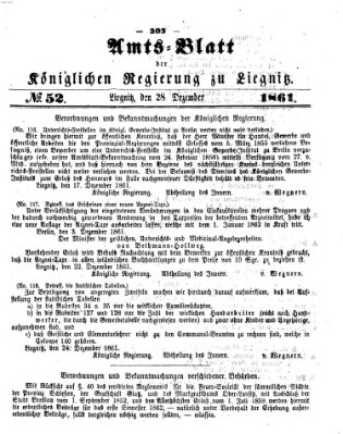 Amts-Blatt der Preußischen Regierung zu Liegnitz Samstag 28. Dezember 1861