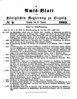 Amts-Blatt der Preußischen Regierung zu Liegnitz Samstag 11. Januar 1862