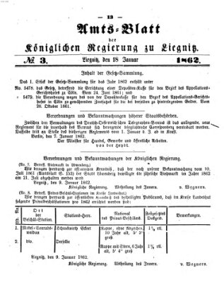 Amts-Blatt der Preußischen Regierung zu Liegnitz Samstag 18. Januar 1862