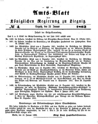 Amts-Blatt der Preußischen Regierung zu Liegnitz Samstag 25. Januar 1862