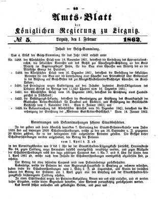 Amts-Blatt der Preußischen Regierung zu Liegnitz Samstag 1. Februar 1862