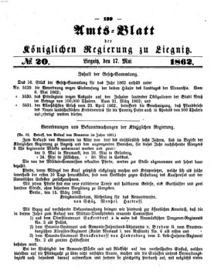 Amts-Blatt der Preußischen Regierung zu Liegnitz Samstag 17. Mai 1862