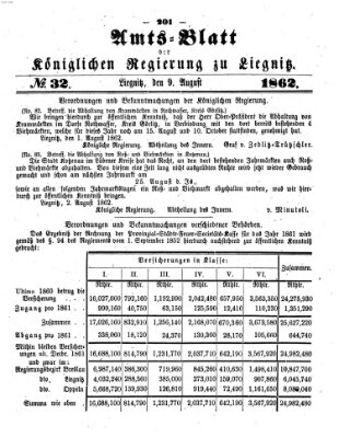 Amts-Blatt der Preußischen Regierung zu Liegnitz Samstag 9. August 1862