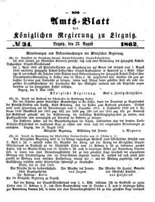 Amts-Blatt der Preußischen Regierung zu Liegnitz Samstag 23. August 1862