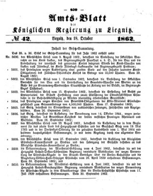 Amts-Blatt der Preußischen Regierung zu Liegnitz Samstag 18. Oktober 1862