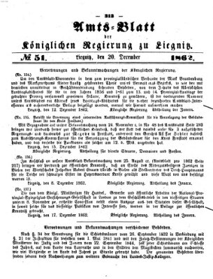 Amts-Blatt der Preußischen Regierung zu Liegnitz Samstag 20. Dezember 1862