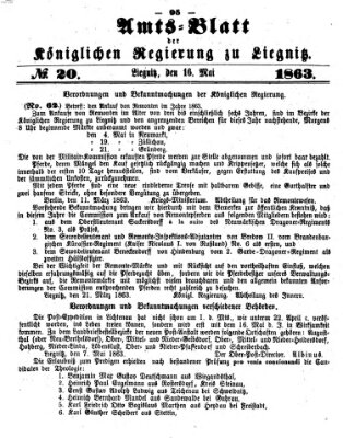 Amts-Blatt der Preußischen Regierung zu Liegnitz Samstag 16. Mai 1863