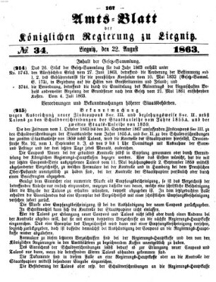 Amts-Blatt der Preußischen Regierung zu Liegnitz Samstag 22. August 1863