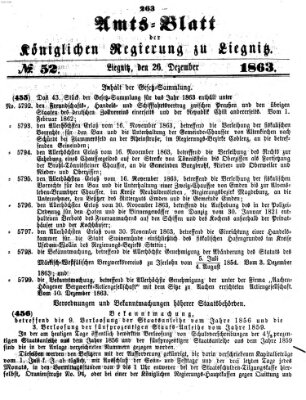 Amts-Blatt der Preußischen Regierung zu Liegnitz Samstag 26. Dezember 1863