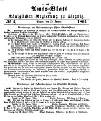 Amts-Blatt der Preußischen Regierung zu Liegnitz Samstag 23. Januar 1864