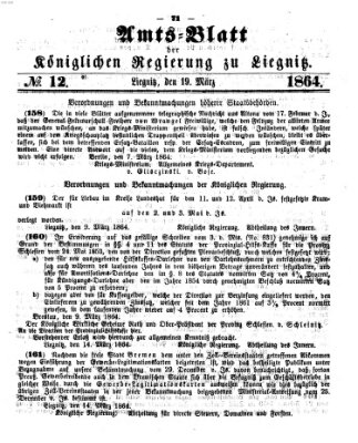 Amts-Blatt der Preußischen Regierung zu Liegnitz Samstag 19. März 1864