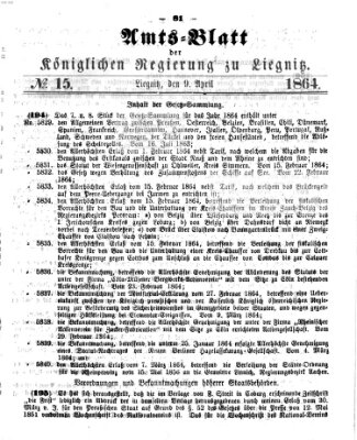 Amts-Blatt der Preußischen Regierung zu Liegnitz Samstag 9. April 1864