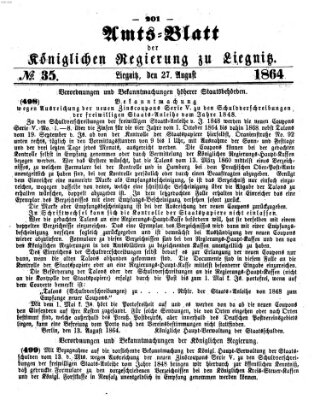 Amts-Blatt der Preußischen Regierung zu Liegnitz Samstag 27. August 1864