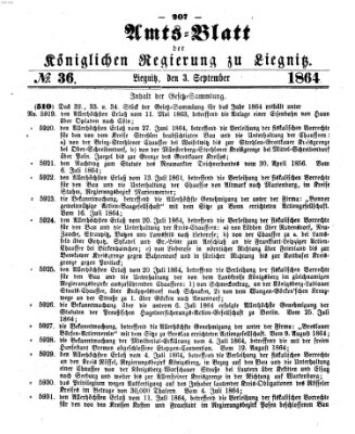 Amts-Blatt der Preußischen Regierung zu Liegnitz Samstag 3. September 1864