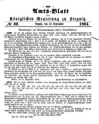 Amts-Blatt der Preußischen Regierung zu Liegnitz Samstag 24. September 1864