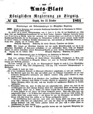 Amts-Blatt der Preußischen Regierung zu Liegnitz Samstag 22. Oktober 1864