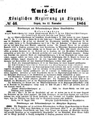 Amts-Blatt der Preußischen Regierung zu Liegnitz Samstag 12. November 1864