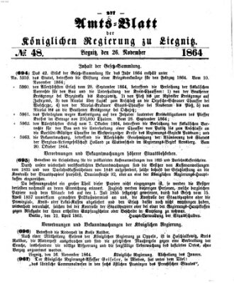 Amts-Blatt der Preußischen Regierung zu Liegnitz Samstag 26. November 1864