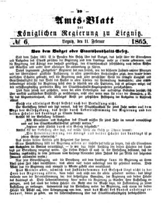 Amts-Blatt der Preußischen Regierung zu Liegnitz Samstag 11. Februar 1865