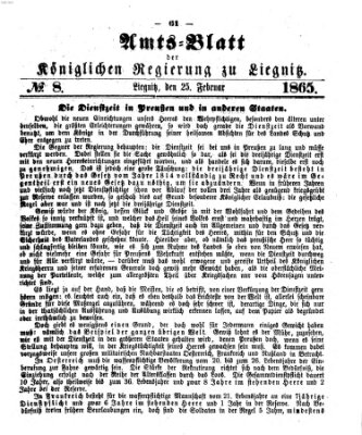 Amts-Blatt der Preußischen Regierung zu Liegnitz Samstag 25. Februar 1865