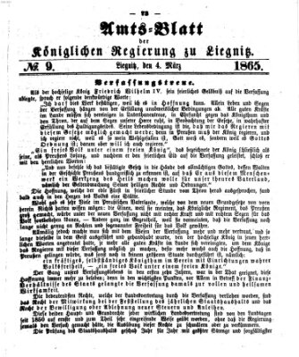 Amts-Blatt der Preußischen Regierung zu Liegnitz Samstag 4. März 1865