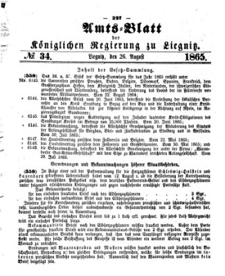 Amts-Blatt der Preußischen Regierung zu Liegnitz Samstag 26. August 1865