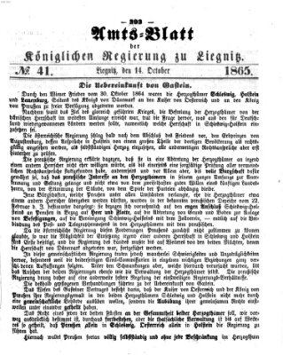 Amts-Blatt der Preußischen Regierung zu Liegnitz Samstag 14. Oktober 1865