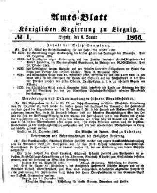 Amts-Blatt der Preußischen Regierung zu Liegnitz Samstag 6. Januar 1866