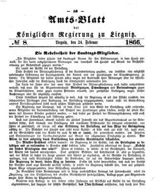 Amts-Blatt der Preußischen Regierung zu Liegnitz Samstag 24. Februar 1866