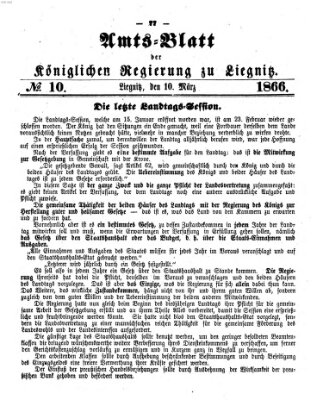 Amts-Blatt der Preußischen Regierung zu Liegnitz Samstag 10. März 1866