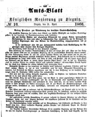 Amts-Blatt der Preußischen Regierung zu Liegnitz Samstag 21. April 1866