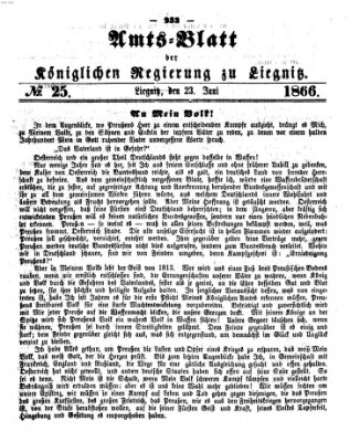 Amts-Blatt der Preußischen Regierung zu Liegnitz Samstag 23. Juni 1866