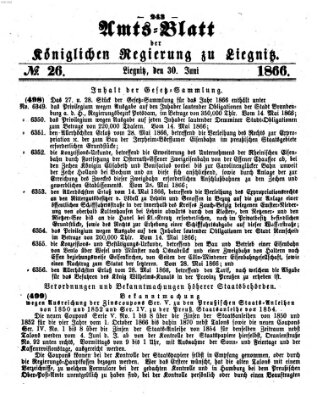 Amts-Blatt der Preußischen Regierung zu Liegnitz Samstag 30. Juni 1866