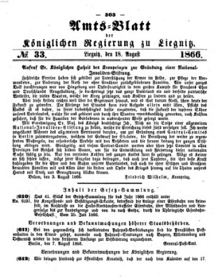 Amts-Blatt der Preußischen Regierung zu Liegnitz Samstag 18. August 1866