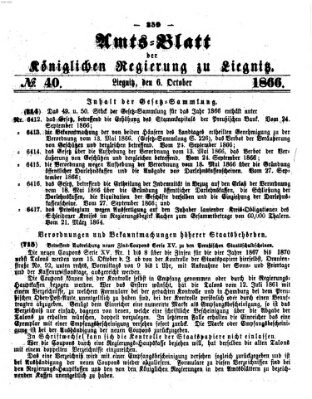 Amts-Blatt der Preußischen Regierung zu Liegnitz Samstag 6. Oktober 1866