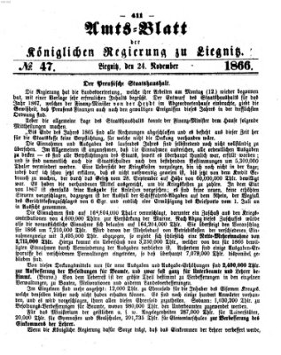 Amts-Blatt der Preußischen Regierung zu Liegnitz Samstag 24. November 1866