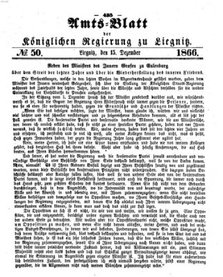 Amts-Blatt der Preußischen Regierung zu Liegnitz Samstag 15. Dezember 1866