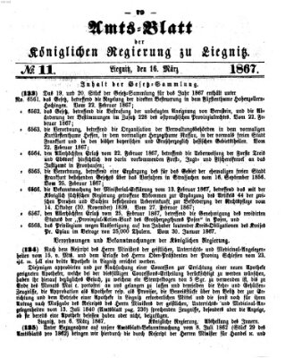 Amts-Blatt der Preußischen Regierung zu Liegnitz Samstag 16. März 1867