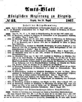 Amts-Blatt der Preußischen Regierung zu Liegnitz Samstag 24. August 1867